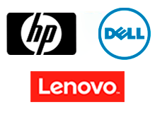 HP DELL Lenovo logos
